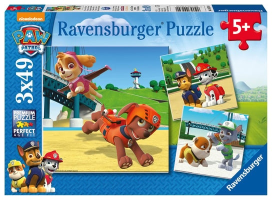 Ravensburger, puzzle, Drużyna Psi Patrol 3x49 el., 3x49 el. Ravensburger