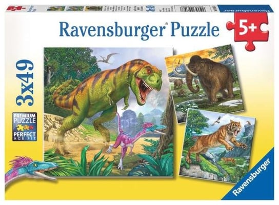 Ravensburger, puzzle, Herrscher der Urzeit, 3x49 el. Ravensburger