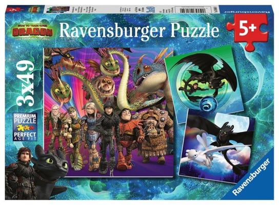Ravensburger, puzzle, Jak wytresować smoka 3, 3x49 el. Ravensburger