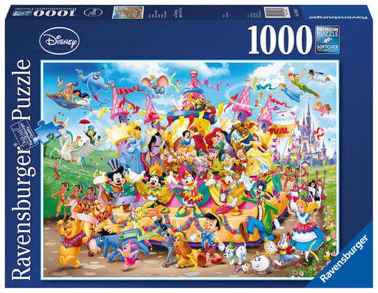 Ravensburger, puzzle, Karnawał postaci Disney,a, 1000 el. Ravensburger