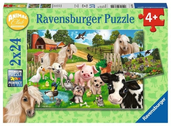 Ravensburger, puzzle, Klub zwierząt, 2x24 el. Ravensburger