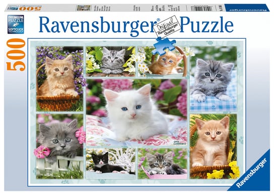 Ravensburger, puzzle, Kociaki w koszykach, 500 el. Ravensburger