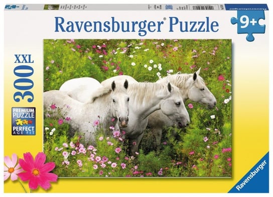 Ravensburger, puzzle, Konie w kwiatach, 300 el. Ravensburger