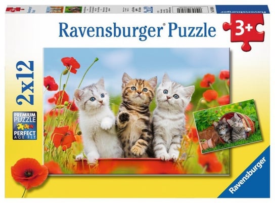 Ravensburger, puzzle, Koty Przygoda, 2x12 el. Ravensburger