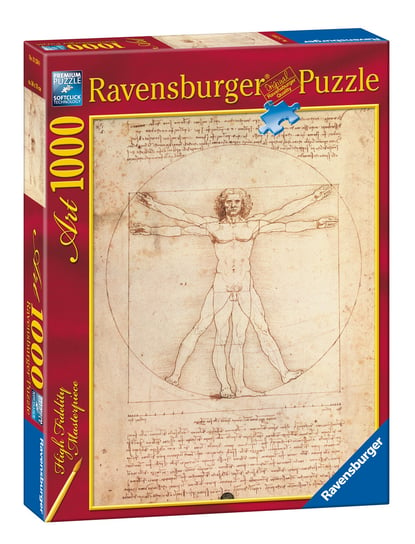 Ravensburger, puzzle, Leonardo Da Vinci, Człowiek Witruwiański, 1000 el. Ravensburger