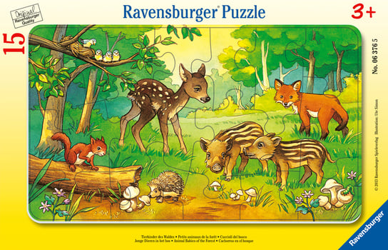 Ravensburger, puzzle, Leśne zwierzęta w ramce, 15 el. Ravensburger
