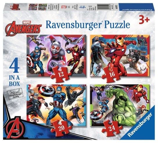 Ravensburger, puzzle, Marvel, Avengers, 12/16/20/24 el. Ravensburger