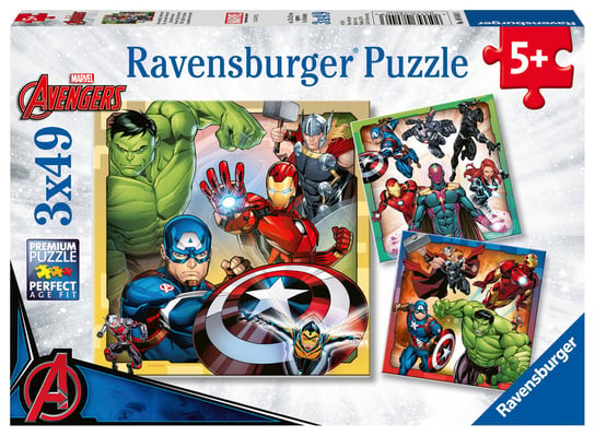 Ravensburger, puzzle, Marvel Avengers, 3x49 el. Ravensburger