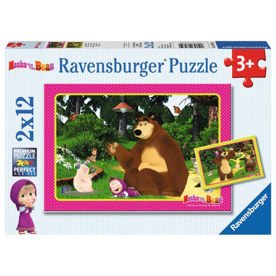 Ravensburger, puzzle, Masza i Niedźwiedź, 2x12 el. Ravensburger