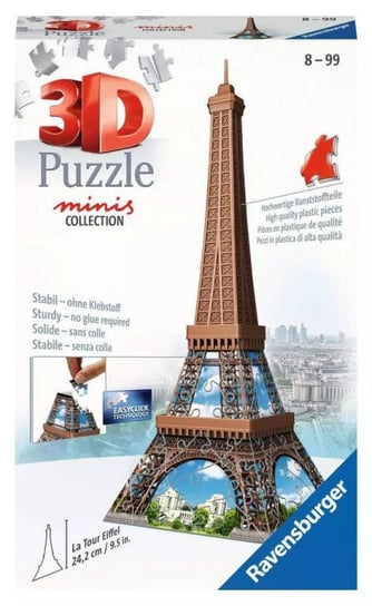 Ravensburger, puzzle, Mini Budynki, Wieża Eiffla, 54 el. Ravensburger