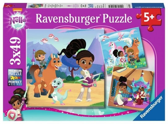 Ravensburger, puzzle, Nla Księżniczka i rycerz, 3x49 el. Ravensburger