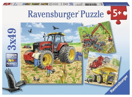 Ravensburger, puzzle, Ogromne Maszyny, 3x49 el. Ravensburger