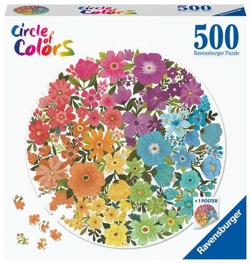 Ravensburger, puzzle, Paleta kolorów, Kwiaty, 500 el. Ravensburger