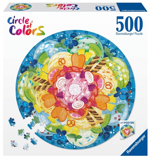 Ravensburger, puzzle, Paleta kolorów, Lody, 500 el. Ravensburger