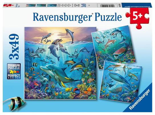 Ravensburger, puzzle, Podwodne życie, 3x49 el. Ravensburger