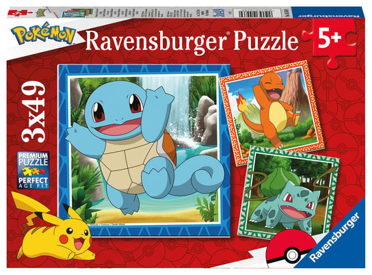 Ravensburger, puzzle, Pokemony, 3x49 el. Ravensburger