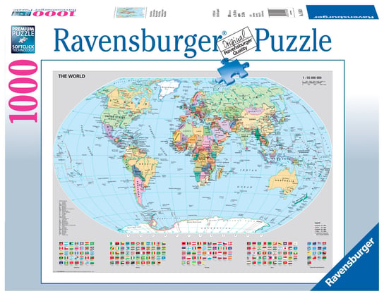 Ravensburger, puzzle, Polityczna mapa świata, 1000 el. Ravensburger