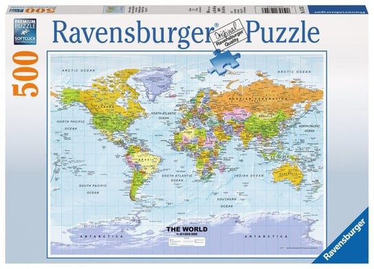 Ravensburger, puzzle, Polityczna mapa świata, 500 el. Ravensburger