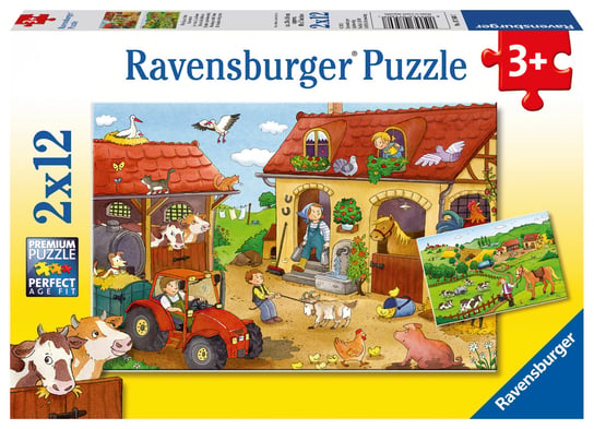 Ravensburger, puzzle, Praca na farmie, 2x12 el. Ravensburger