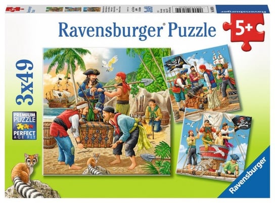 Ravensburger, puzzle, Przygody piratów, 3x49 el. Ravensburger