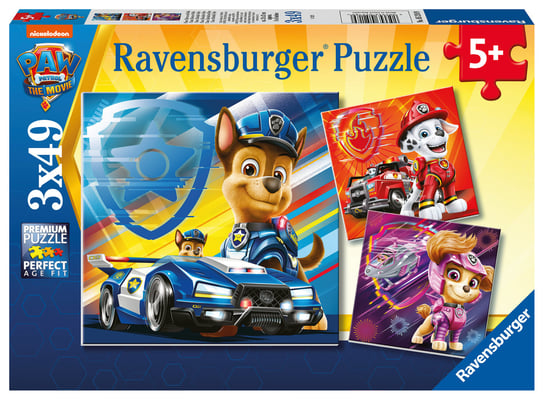 Ravensburger, puzzle, Psi Patrol Film, 3x49 el. Ravensburger