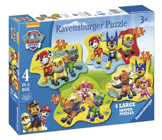 Ravensburger, puzzle, Psi Patrol, Kształty, 10/12/14/16 el. Ravensburger