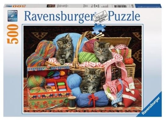 Ravensburger, puzzle, Słodkie koty w koszu, 500 el. Ravensburger