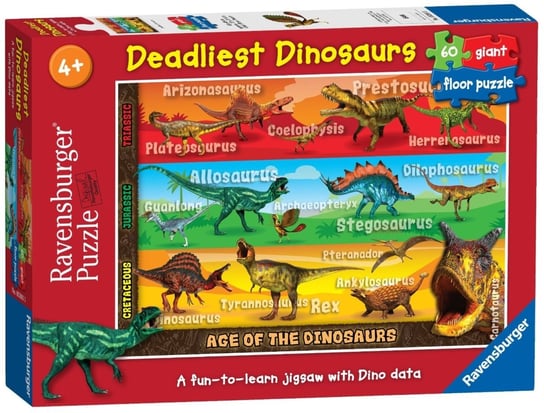 Ravensburger, puzzle, Śmiercionośne Dinozaury, 60 el. Ravensburger