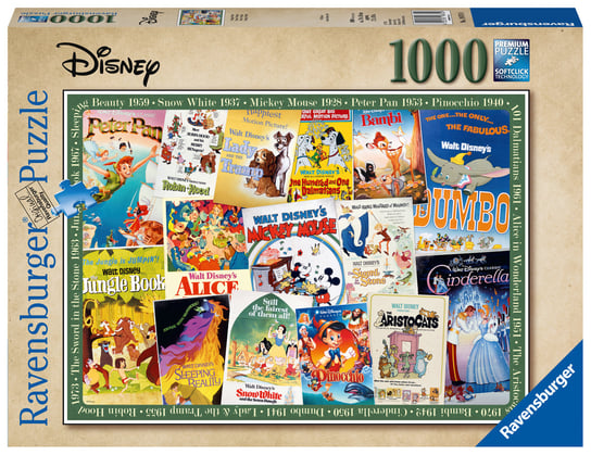 Ravensburger, puzzle, Stare plakaty z filmów Disney, 1000 el. Ravensburger