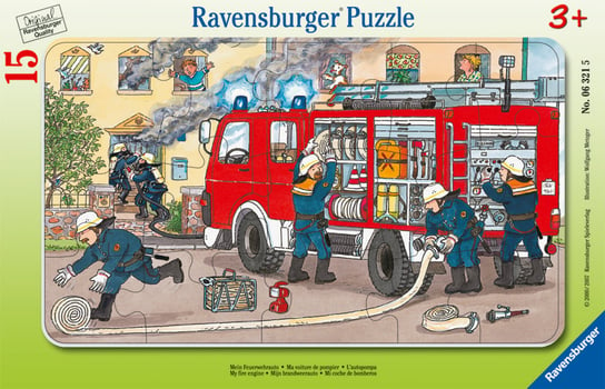 Ravensburger, puzzle, Straż Pożarna w ramce, 15 el. Ravensburger