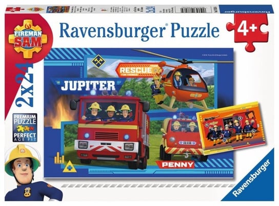 Ravensburger, puzzle, Strażak Sam Na ratunek, 2x24 el. Ravensburger