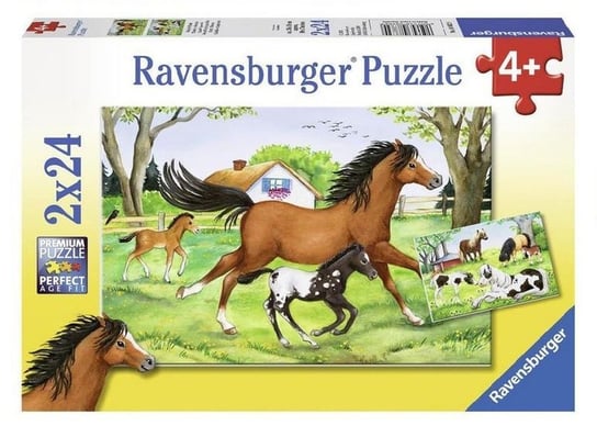 Ravensburger, puzzle, Świat koni, 2x24 el. Ravensburger