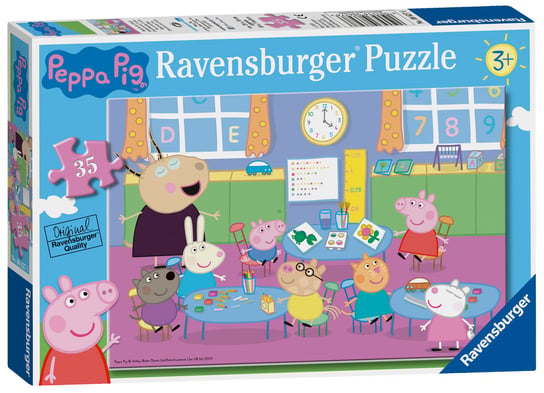 Ravensburger, puzzle, Świnka Peppa i cała klasa, 35 el. Ravensburger