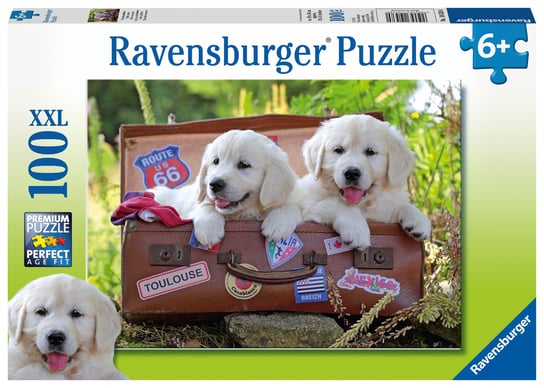 Ravensburger, puzzle, Szczeniaki w walizce, XXL, 100 el. Ravensburger