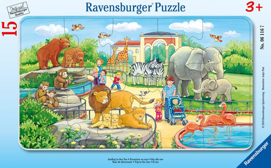 Ravensburger, puzzle, Wycieczka do ZOO w ramce, 15 el. Ravensburger