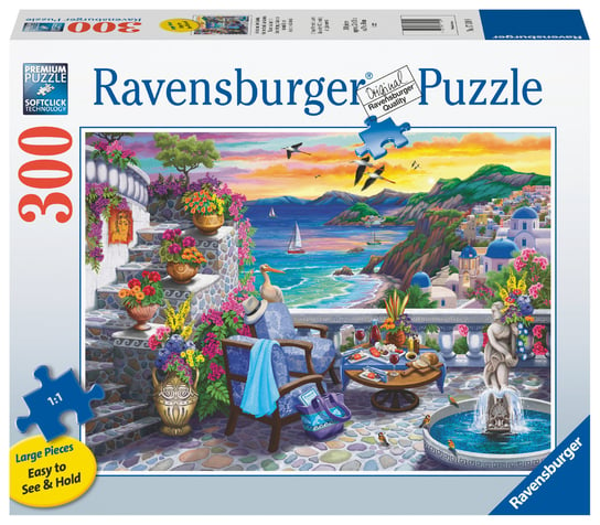 Ravensburger, puzzle, XXL, Zachód słońca nad Santorini, 300 el. Ravensburger
