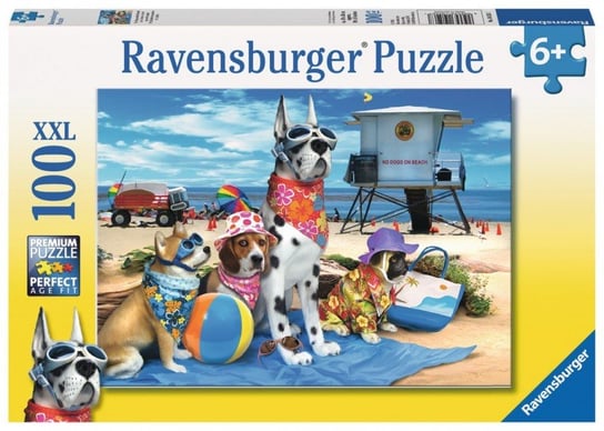 Ravensburger, puzzle, Zakaz wstępu psom na plażę, 100 el. Ravensburger