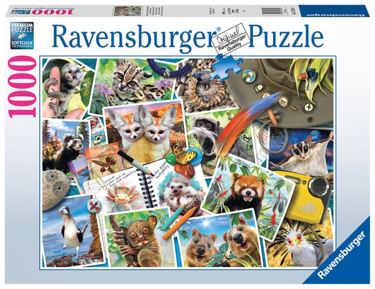 Ravensburger, puzzle, Zwierzaki w podróży, 1000 el. Ravensburger