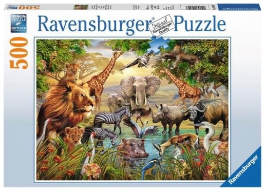 Ravensburger, puzzle, Zwierzęta przy wodopoju, 500 el. Ravensburger