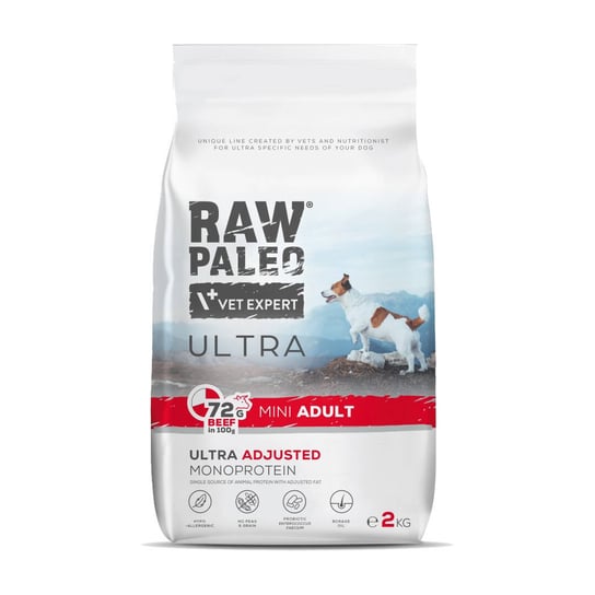 Raw Paleo Ultra Beef Adult Mini 2kg Sucha Karma z Wołowiną Dla Psów Dorosłych Ras Małych RAW PALEO