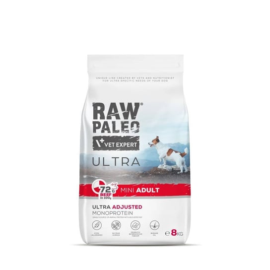 Raw Paleo Ultra Beef Adult Mini 8kg Sucha Karma z Wołowiną Dla Psów Dorosłych Ras Małych RAW PALEO