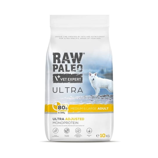 Raw Paleo Ultra Turkey Medium & Large Adult 10kg Monoproteinowa Sucha Karma Z Indykiem Dla Psa RAW PALEO