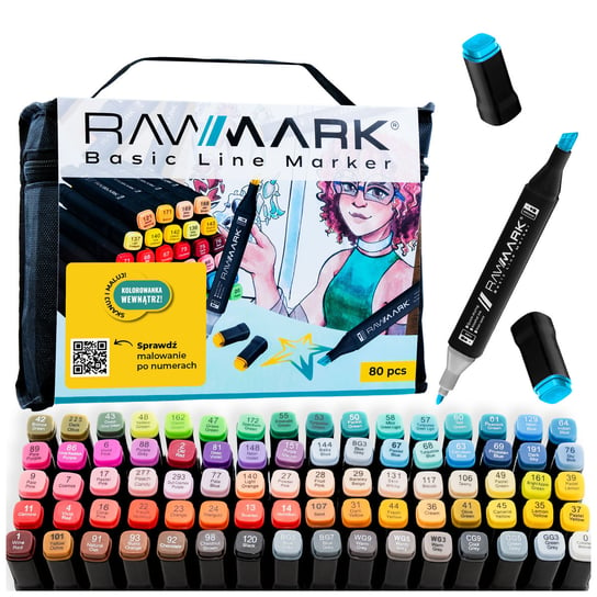 Rawmark, Markery alkoholowe Basic, 80 kolorów Rawmark