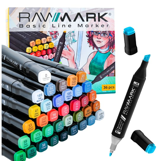 Rawmark, Markery alkoholowe Basic Universa, 36 kolorów Rawmark