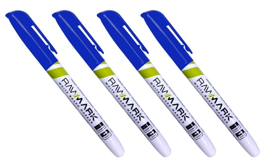 Rawmark, zestaw 4 markerów suchościeralnych, niebieski Gline