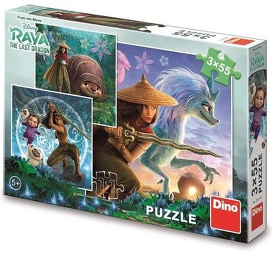 Raya i ostatni smok Puzzle 3 w 1, 3x55 el. trzy układanki z filmu w jednym pudełku wiek dziecka 5+ puzzle licencyjne Dino Toys