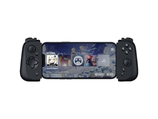 Razer Kishi V2 na iPhone'a — mobilny kontroler do gier (uniwersalny, z wysuwanym mostkiem, strumieniowo odtwarza gry z komputera i konsoli The Game Bakers
