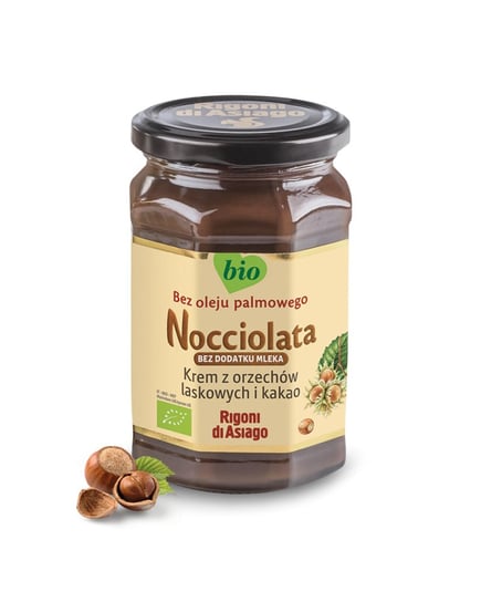 RdA Nocciolata ( bez laktozy) BIO - krem z orzechów laskowych (19,5%) i kakao (11%) bez dodatku mleka 250g Nocciolata