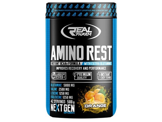 Real Pharm, Suplement aminokwasowy, Amino Rest, 500 g, cytrynowo-miętowy Real Pharm