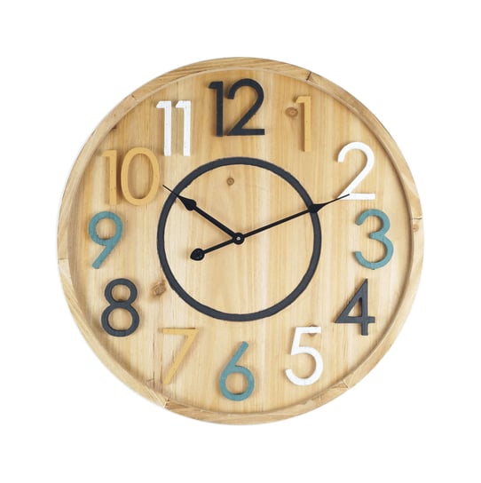 Rebecca Mobili Drewniany zegar ścienny, designerskie wiszące zegary, Mdf, okrągły, Home Decor 50 cm inna (Inny)